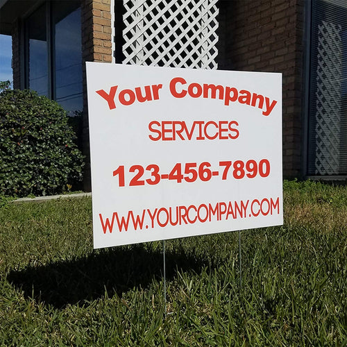 100 Pack Double Sided Plastic Yard Signs with Metal Stakes D777