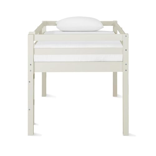 Black Twin Pine Wood Loft Bed with Guard Rail Z6067