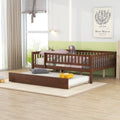 Walnut Full Size Wood Daybed with Trundle P741