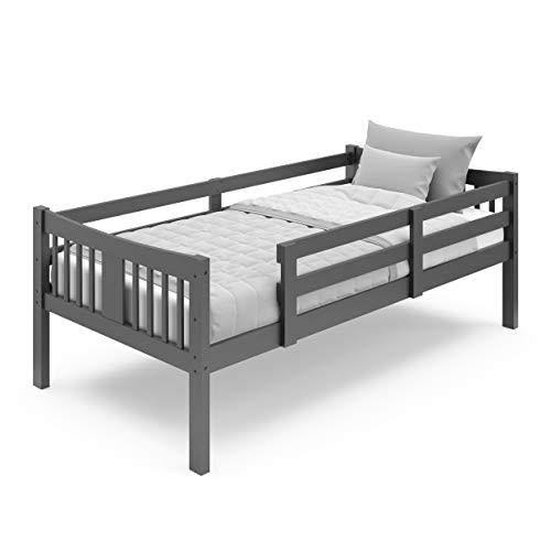 Gray Solid Hardwood Twin Over Twin Bunk Bed D7986