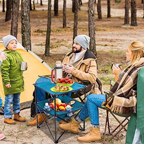 Folding Camping Table with 4 Cup Holders and Travel Bag N113484