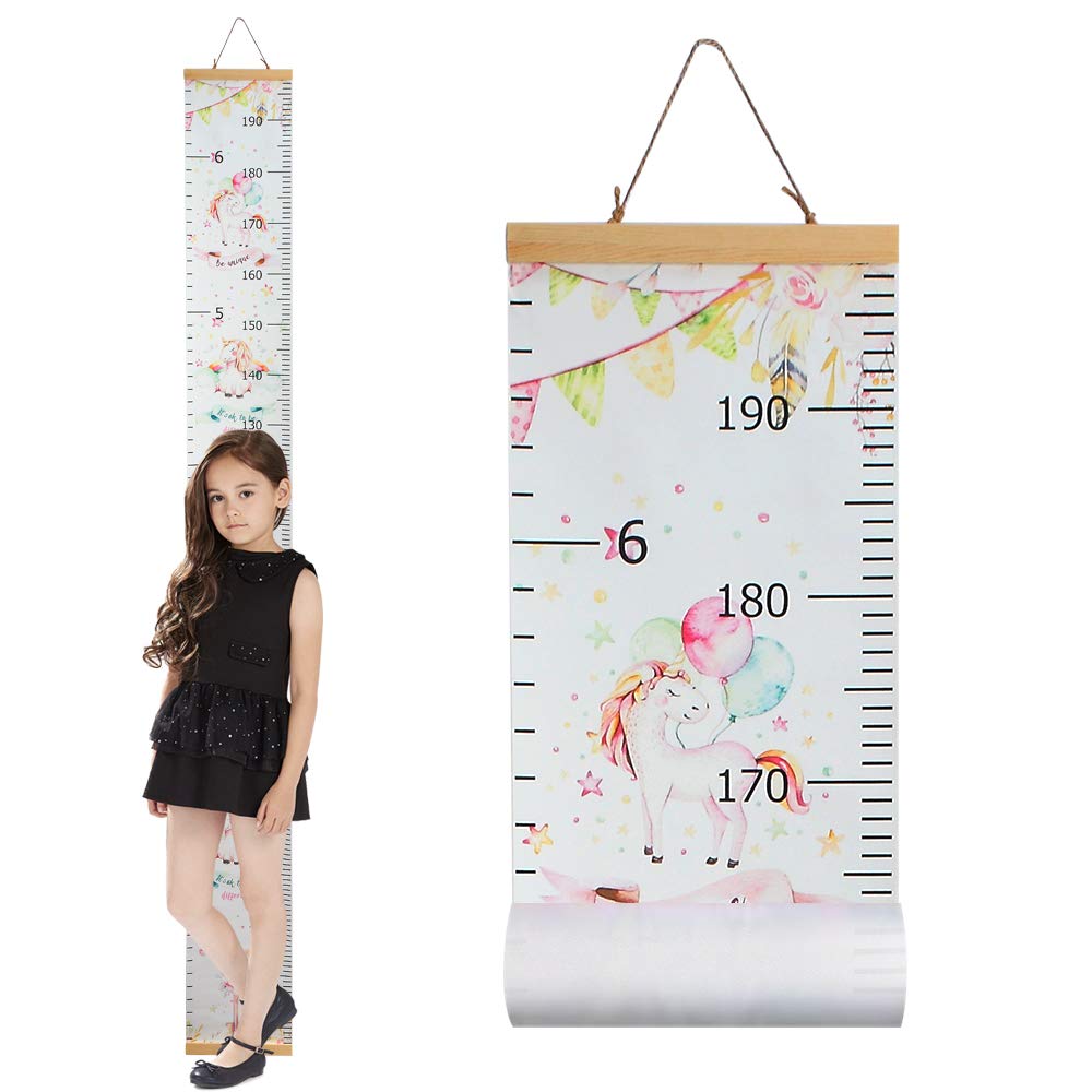 Wall Nursery Decor with Canvas & Wood Frame Height Measurement Ruler C131806