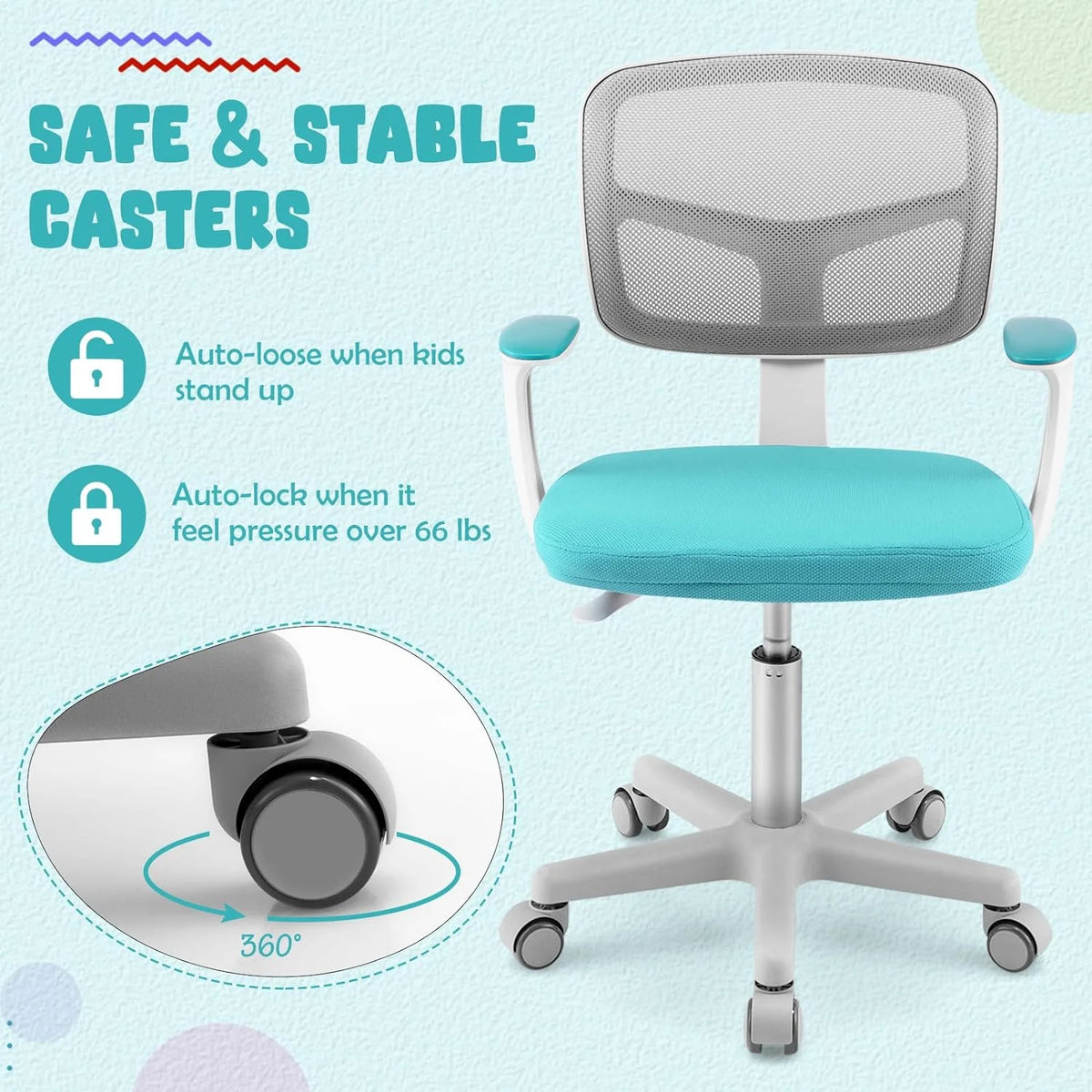 Green Height Adjustable Kids Desk Chair F941630