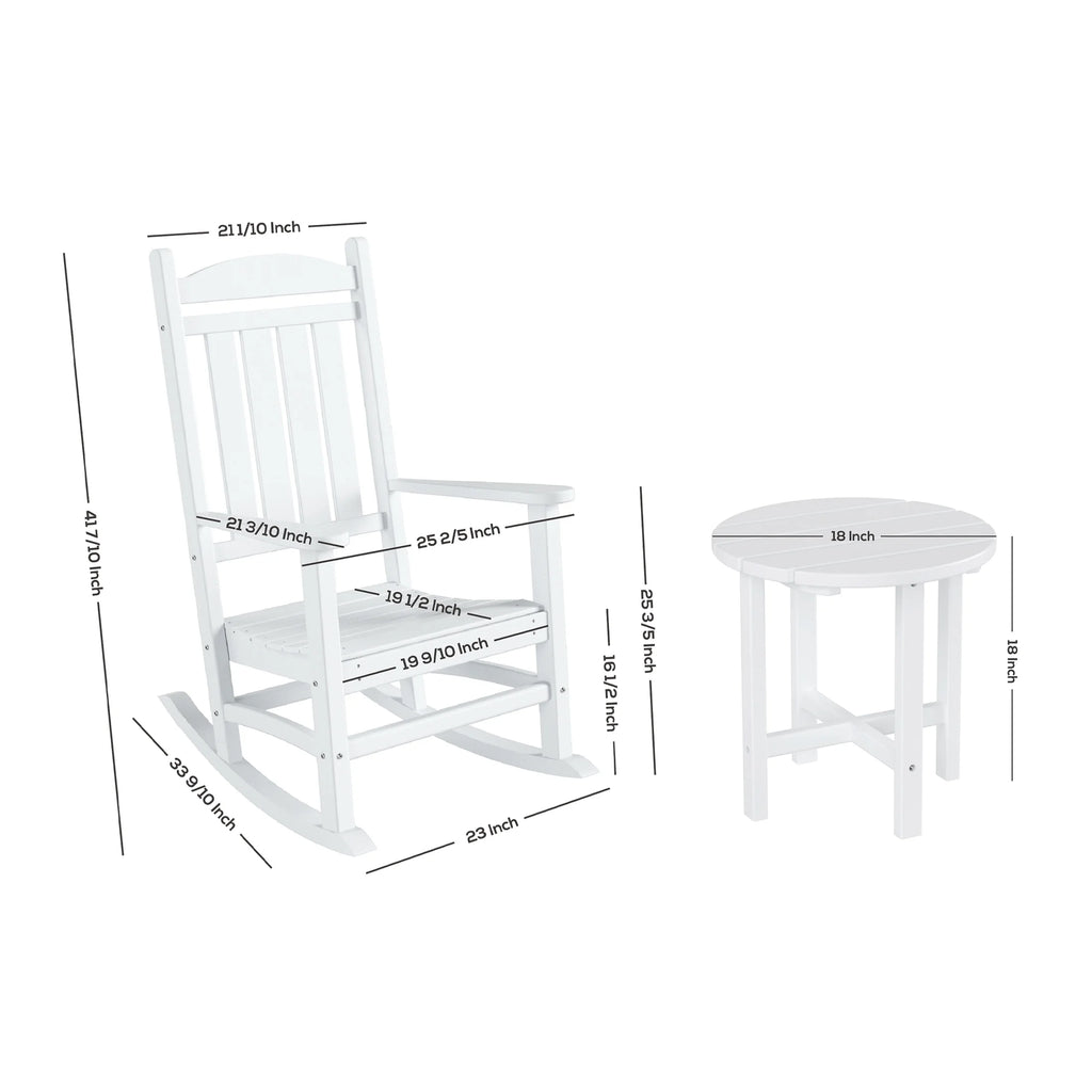 Orange Outdoor Rocking Chair with Round Side Table E68380