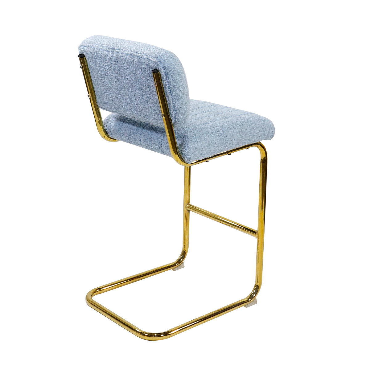 Blue Boucle Upholstered Bar Stools Set of 2 L67869