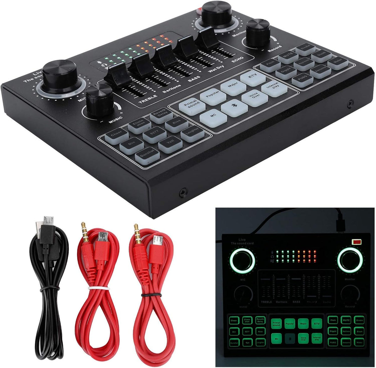 Bluetooth Sound Card Audio Mixer with Voice Change S617071