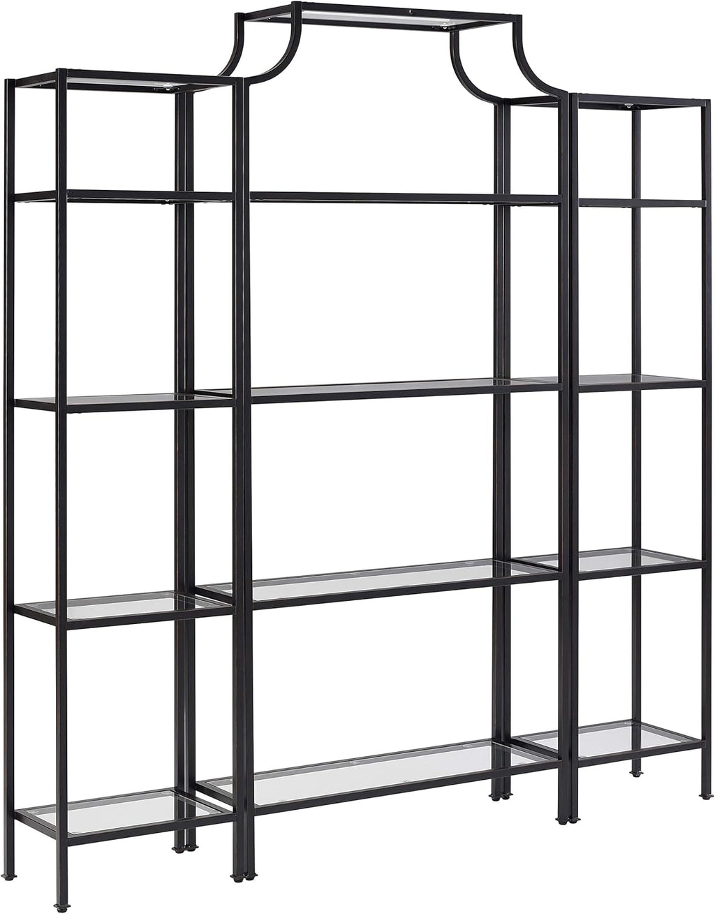 Gold and Glass Narrow Etagere Bookcase C199
