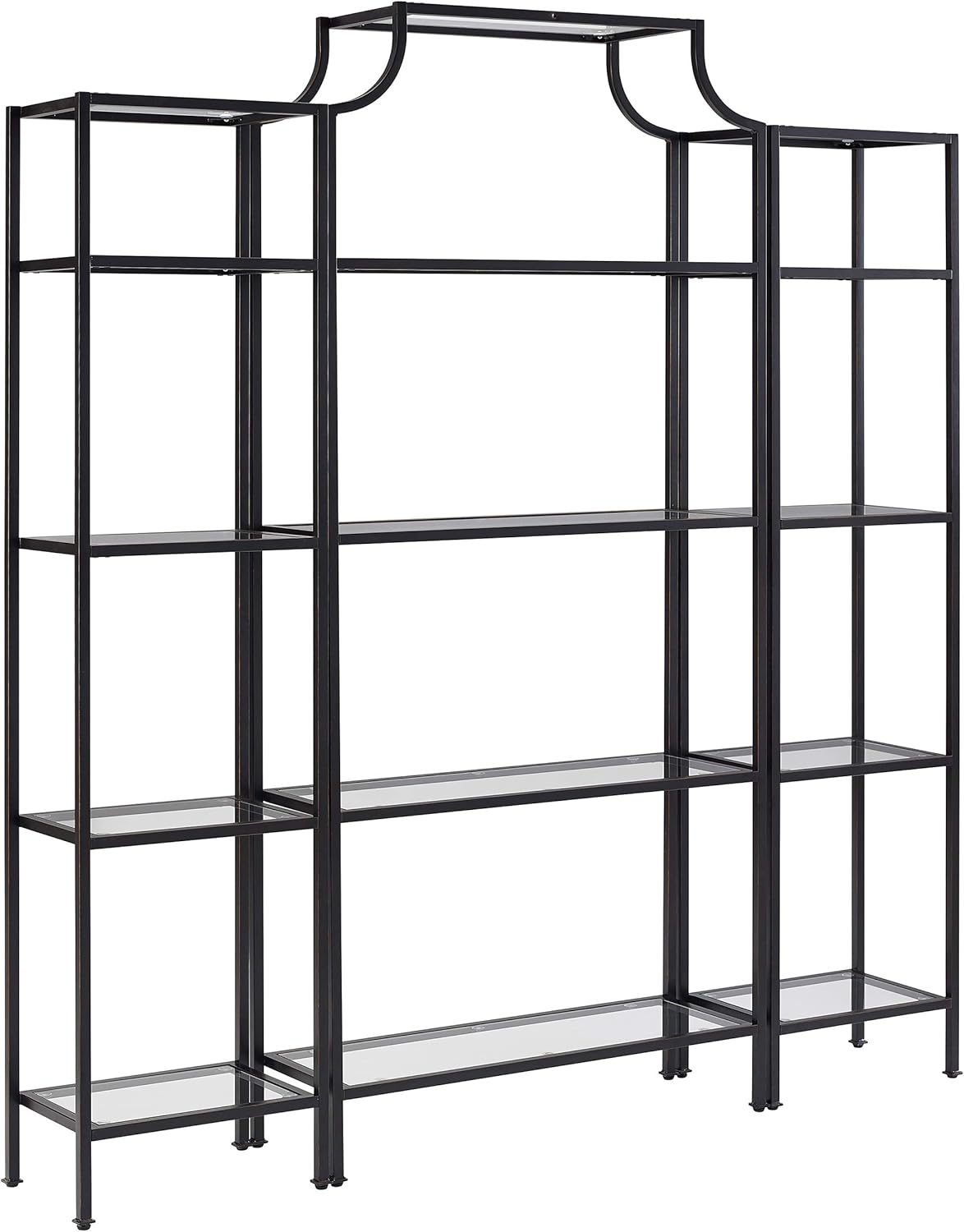 Gold and Glass Narrow Etagere Bookcase C199